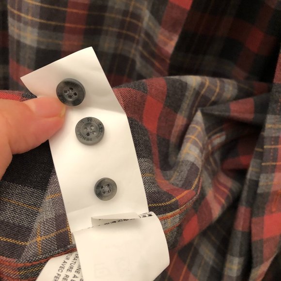 Pendleton Landry rust and gray plaid button up shirt, L - Picture 5 of 11